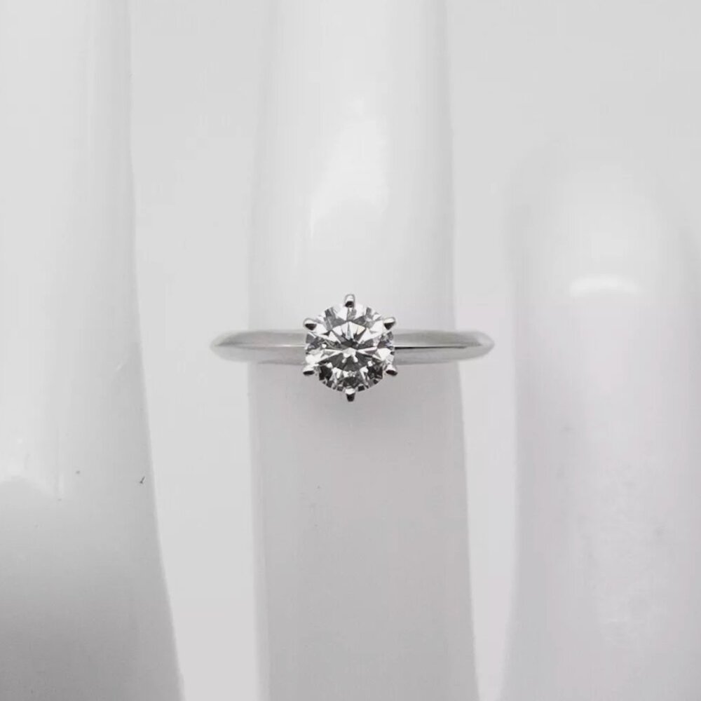 TRIPLE X GIA VS1 I Round Diamond Tiffany & Co Platinum Wedding Ring